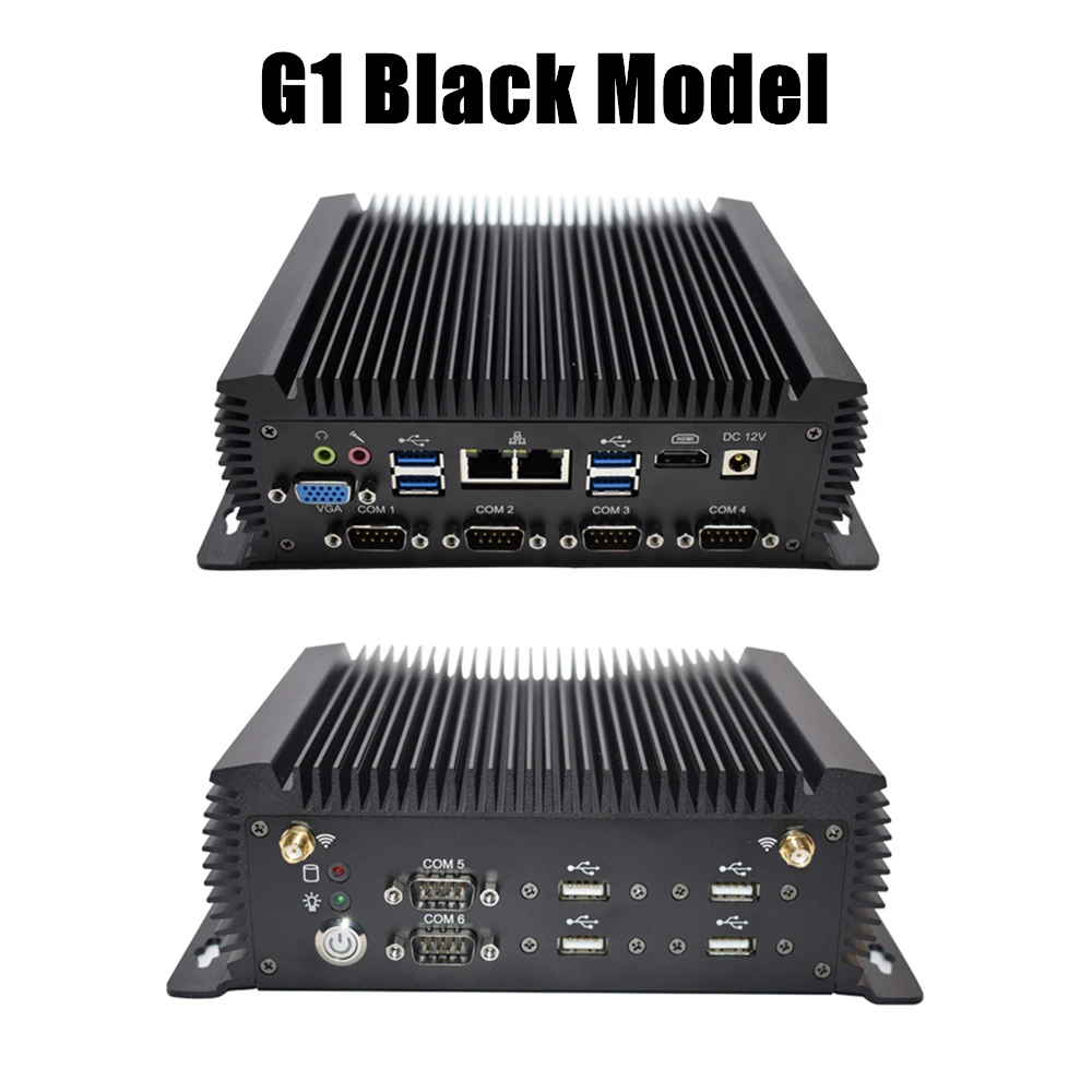 Computer industriale Eglobal Mini PC senza ventola Win10 Core i7 i5 i3 2Lans 6 * COM Micro Computer USB componenti Linux 4G Laptop HDMI