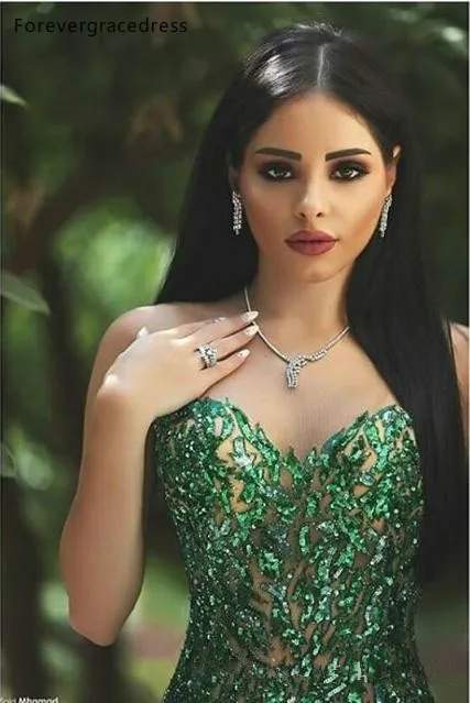 Vestido de baile estilo sereia, vestido de celebridade com decote saudita, lantejoulas de tule de alta qualidade