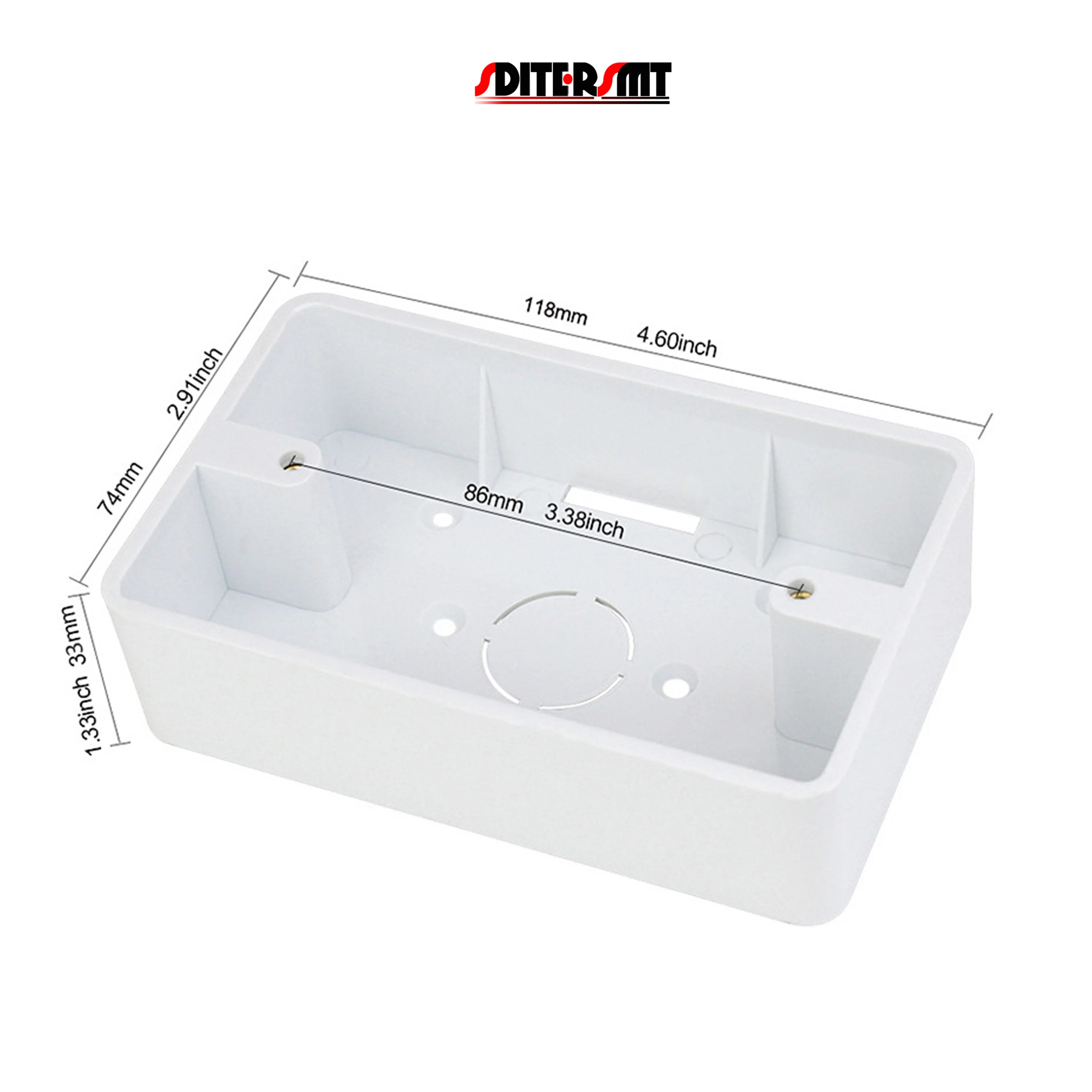 Розетка с переключателем термостата типа 118, коробка для поверхностного монтажа для установки, расстояние между отверстиями 86 мм, высококачественное основание из ПВХ