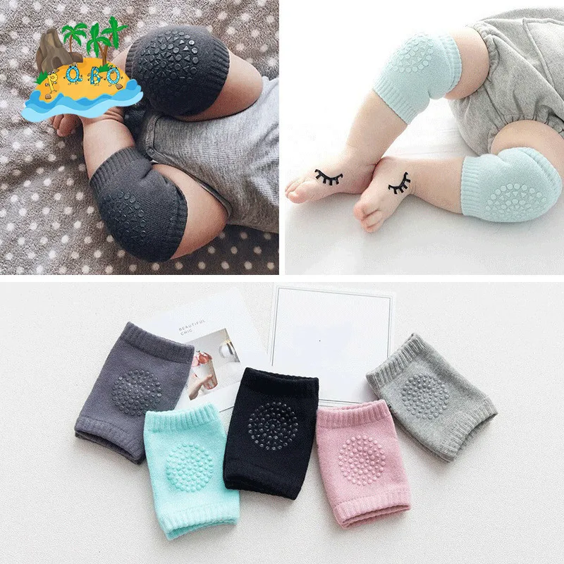 Children's knee-guarding elbow baby hair sock set baby crawl sleeve dot anti-slip anti-crawling protective gear boy girl