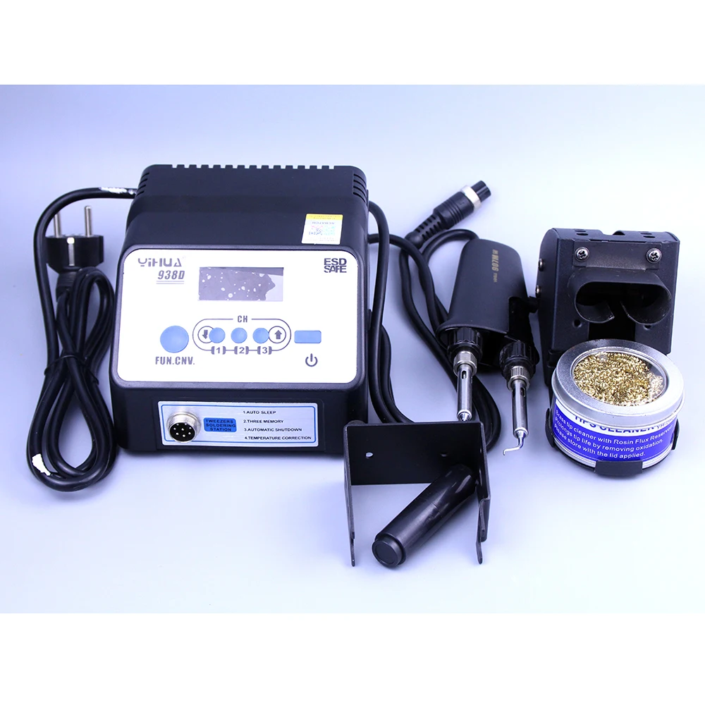 YIHUA 938D Soldering Station with LED Display Solder iron with High Power Tweezers Smart Repair Rework 220V 110V