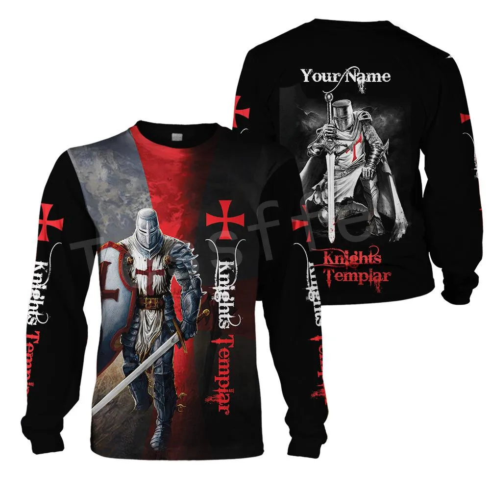 Tessffel-Sweat à capuche chevaliers templiers pour hommes et femmes, armure de Dieu garde de Jésus, Streetwear décontracté, sweats à capuche drôles