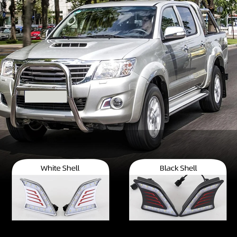 CSCSNL 1 Pair Signal  Lamp LED DRL Daytime Running Light Daylight For Toyota Hilux Vigo 2012 2013 2014  2015 Car Accessories