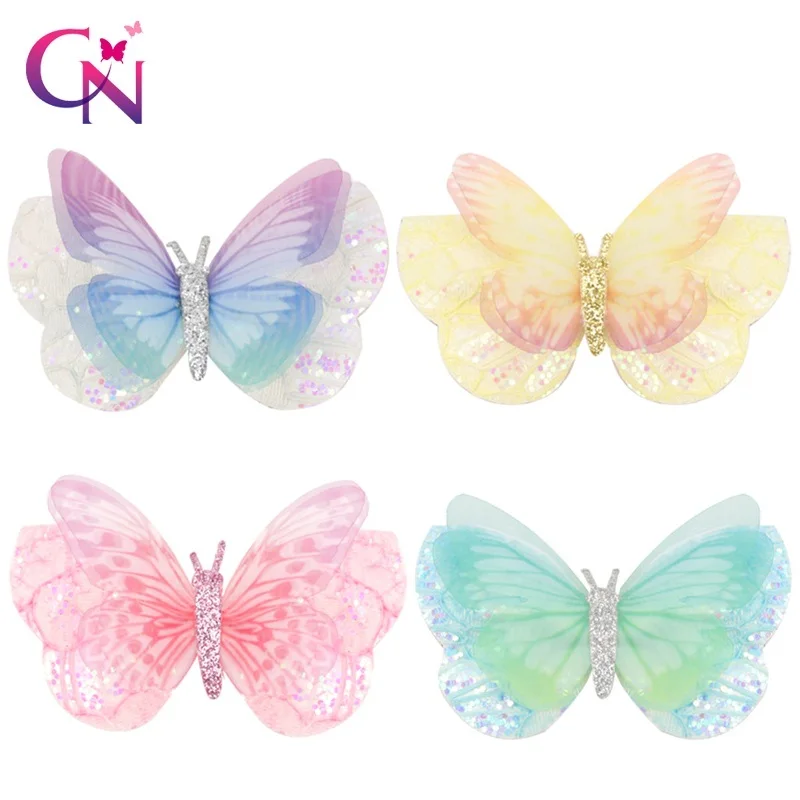 Pinces à cheveux papillon couleur bonbon, lot de 2 pièces, barrettes pour femmes, petites filles, enfants, épingles de mariage, accessoires pour cheveux, ornements