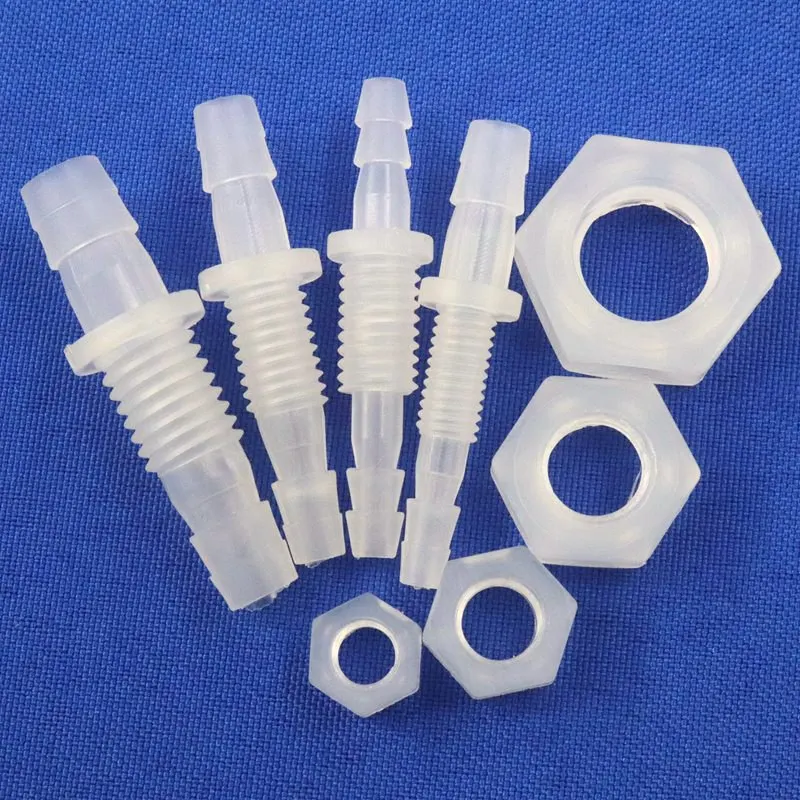 5~200pcs M6~M10 To 3~8mm PP Pipe Connectors Aquarium Fish Tank Adapter Pagoda Joints Air Pump Hose Connectors Bulkhead Union