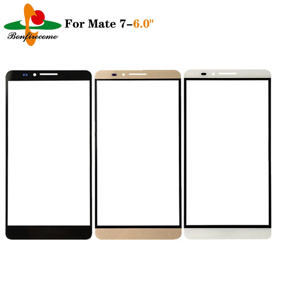 Outer Screen For Huawei Ascend Mate 7 MT7-L09 Front Touch screen Panel LCD Display Out Glass Cover Lens Replacement