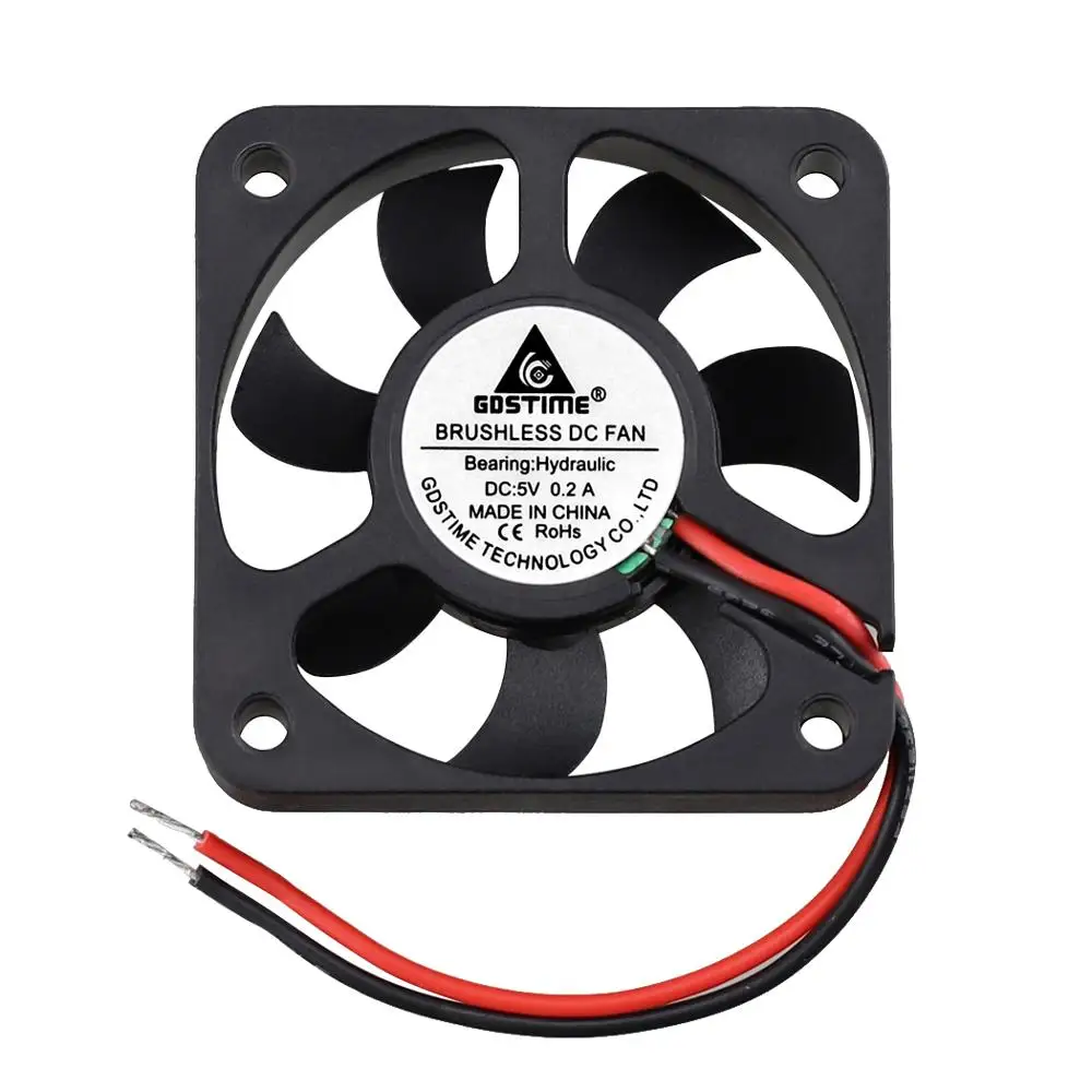 2 Pieces lot 5cm Axial Fan 2Pin Dupont JST Connector 5V 5012 50mm x 50mm x 12mm DC Mini Radiator Cooler Cooling Fan