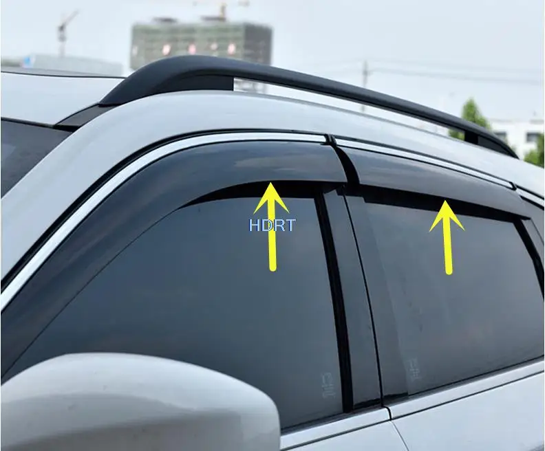 

For Land Range Rover Evoque 2012-2019 ABS chrome Window Visor Vent Shade Rain Sun Wind Guard Deflector Awnings Shelters 4Pcs