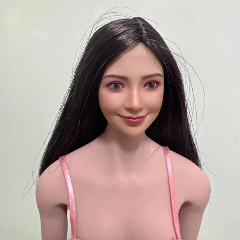 W magazynie 1/6 kobiet Angelababy głowy Sculpt FX10 czarne długie włosy głowy rzeźba Model Fit 12 \'\'żołnierz figurka ciała