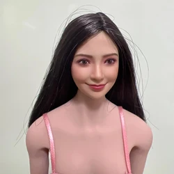 W magazynie 1/6 kobiet Angelababy głowy Sculpt FX10 czarne długie włosy głowy rzeźba Model Fit 12 ''żołnierz figurka ciała