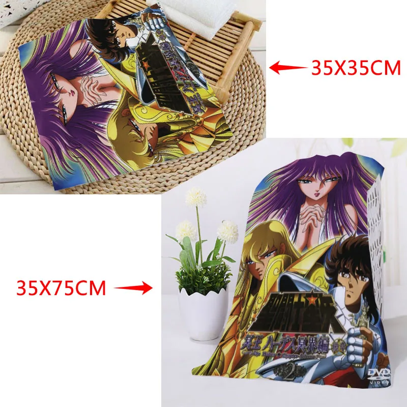 New Saint Seiya Towels Size 35x35cm 35x75cm Square rectangle Towels Printing Cotton Face Towel Fabric Custom logo