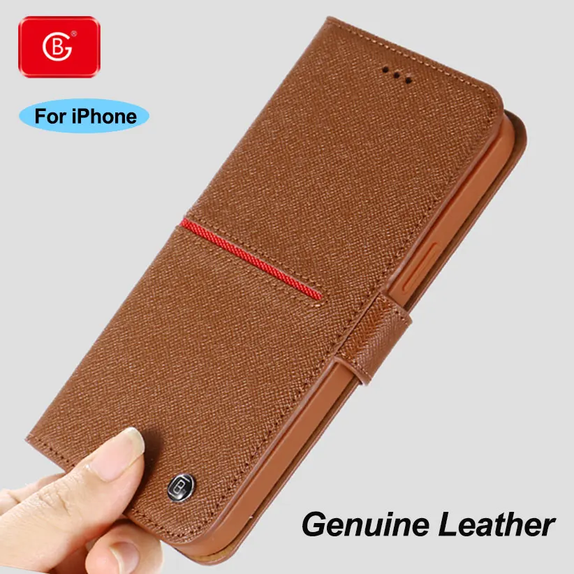 Genuine Leather Case Wallet For iphone 15 pro max x Case Shockproof Protective Flip Cover Cases For iPhone 11 12 13 14 Pro Max