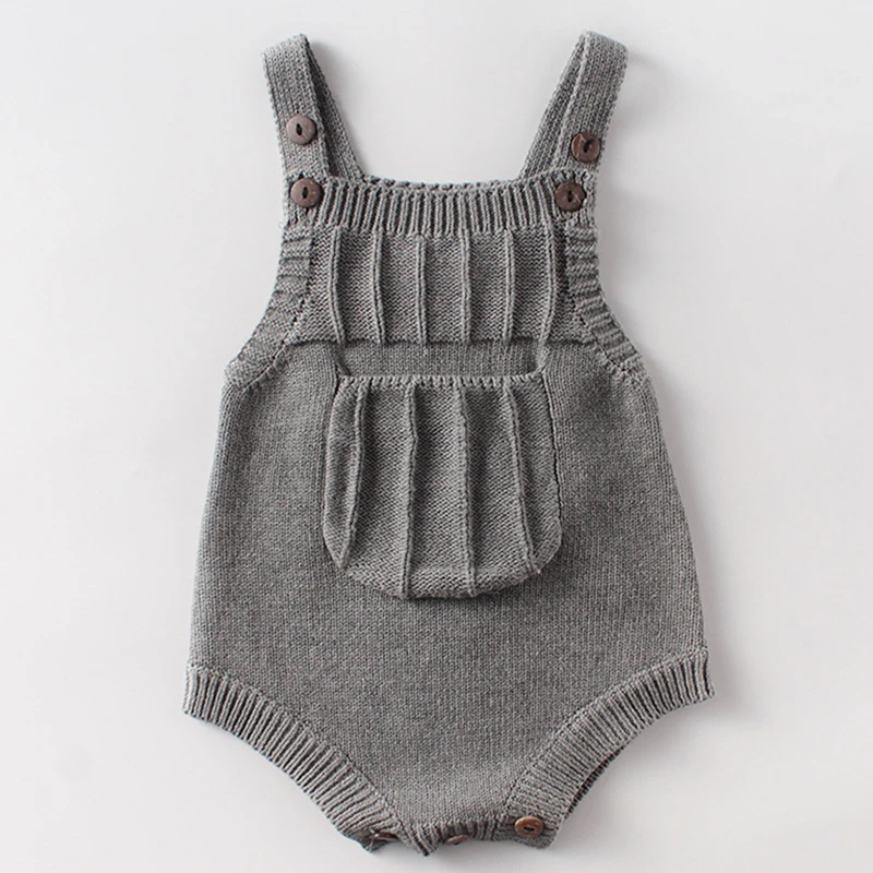 Engepapa Korean Style Newborn Baby Girls Jumpsuit Knitting Sleeveless Spring Autumn Toddler Baby Girl Knitting Romper