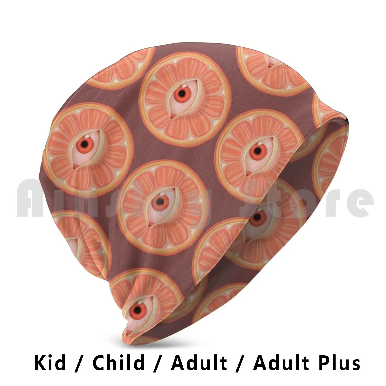 Seeing Orange Beanie Hedging Cap DIY Print Cushion Preterthings Orange Citrus Orange Juice Orangejuice Eye Bloodshot