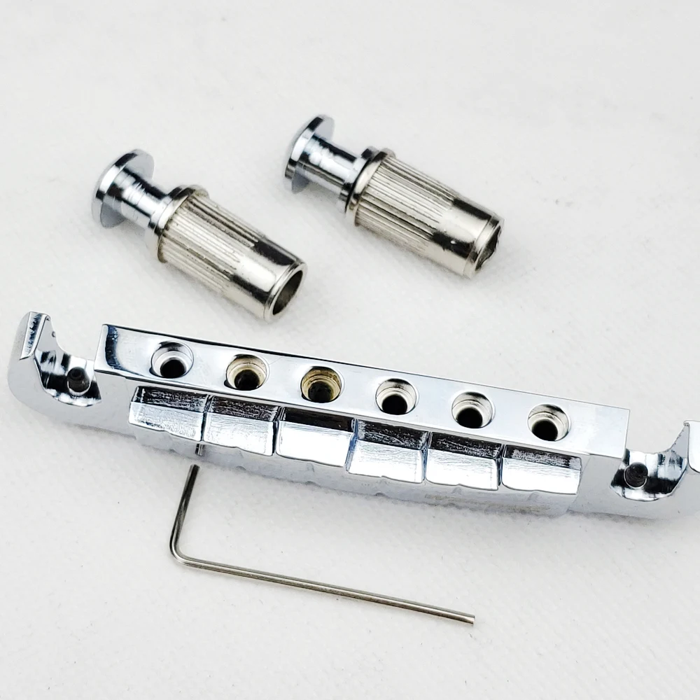 Wilkinson Adjustable Wraparound LP Electric Guitar Bridge Tailpiece Chrome Silver WOGT2