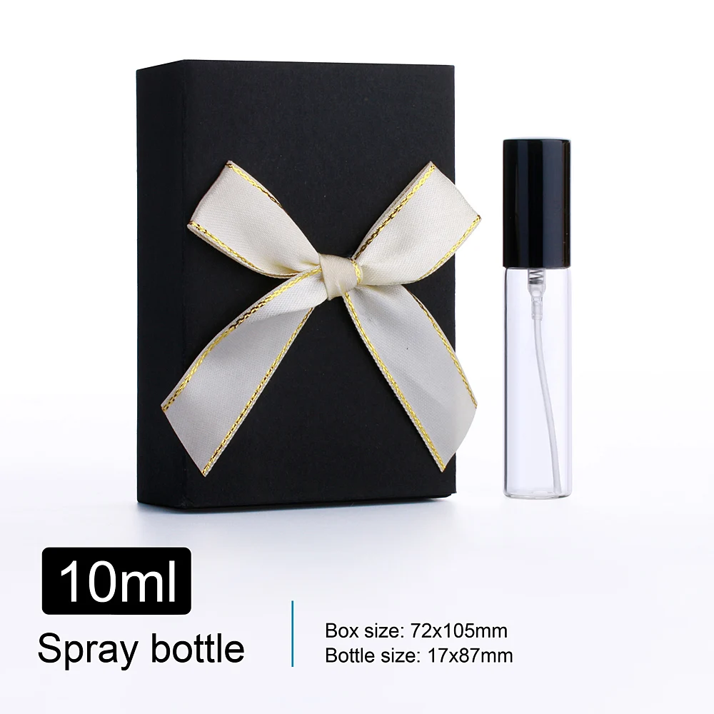 20 Set/Lot 3 in a Box 10ml Perfume Spray Bottle Aluminium Perfume Atomizer Sample Gift with Black Box Package High-end