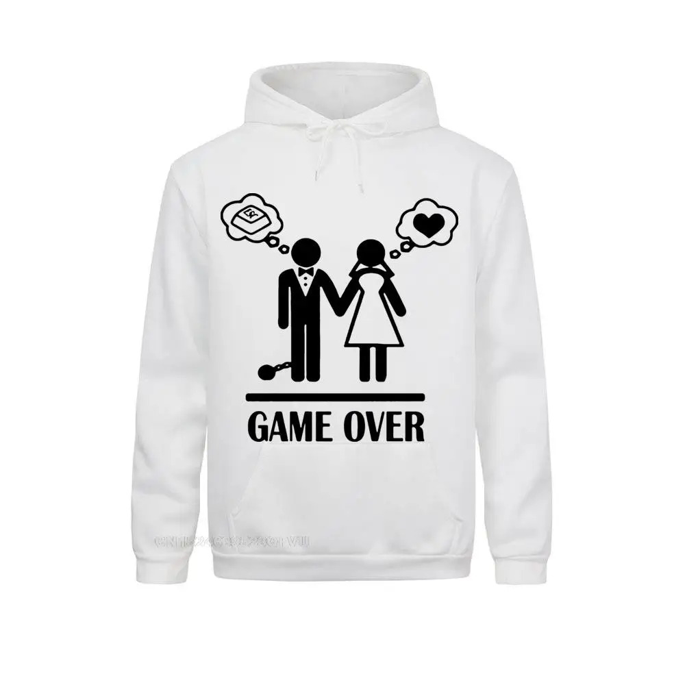 New Game Over Wedding Marriage Novelty Design Hoodie Couples Fashion Casual Summer Long Sleeve Cotton Sweater Hip Hop Tees