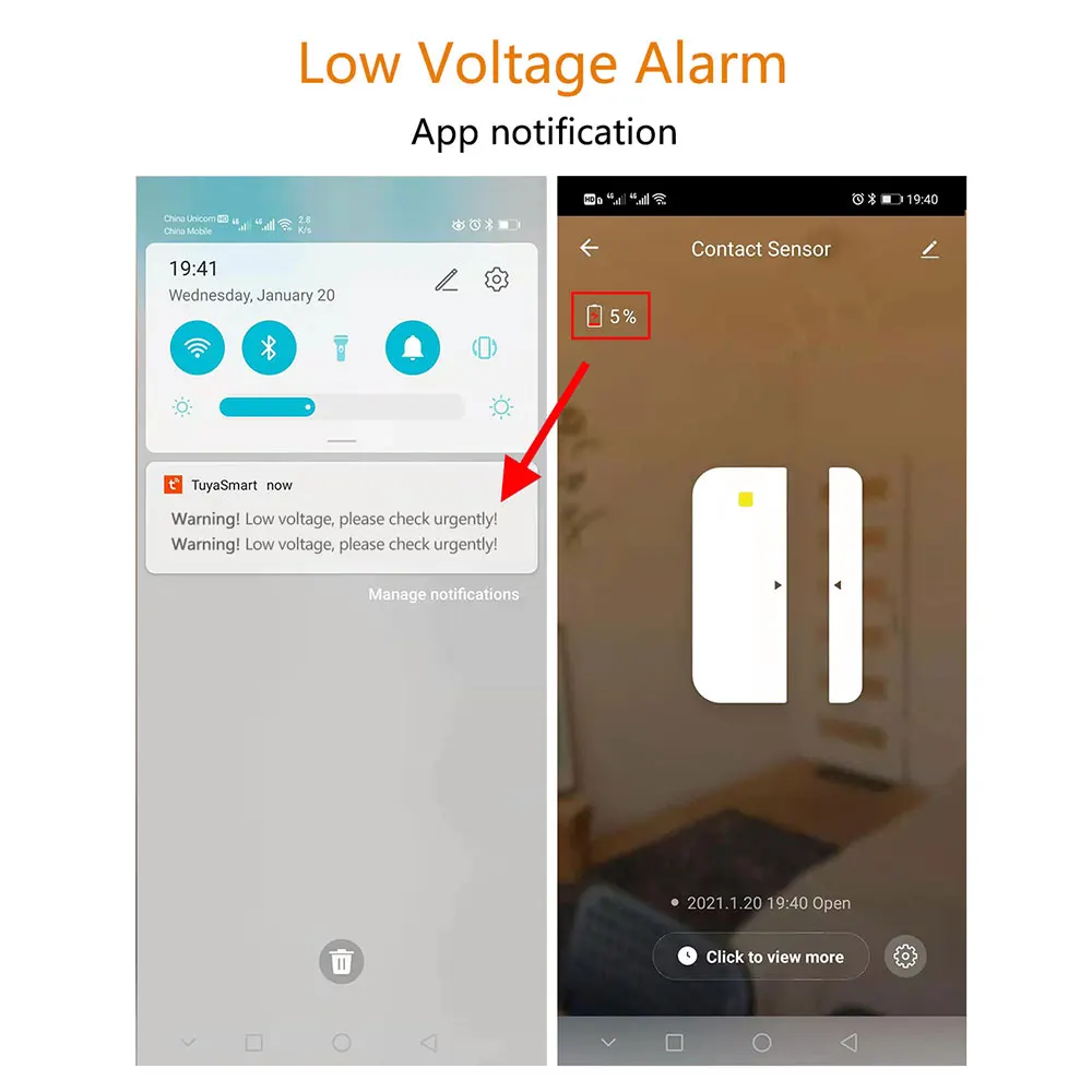 Gautone pb69 tuya inteligente wi fi sensor de porta segurança em casa alerta alarme janela detector notificação app vida inteligente