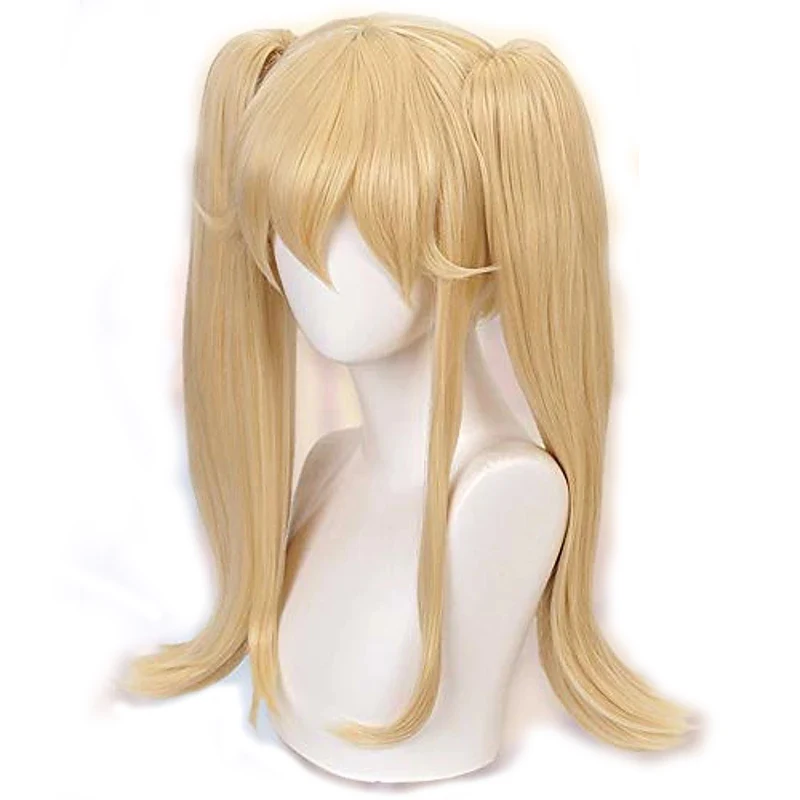 HAIRJOY-Cabello sintético resistente al calor, peluca de Cosplay Kakegurui Mary Saotome Meari, coleta rubia 2