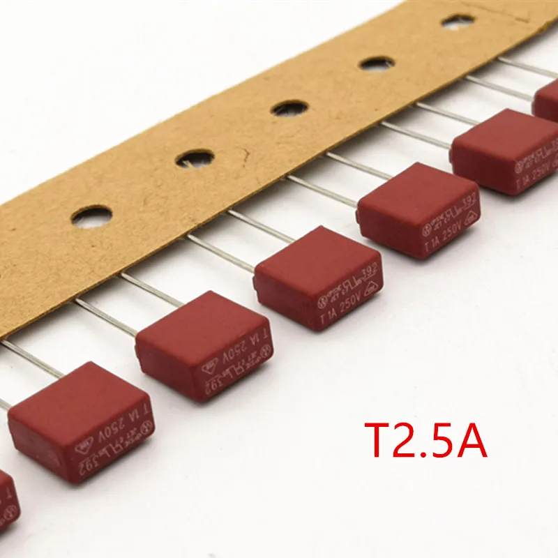 (10 pcs/lot) T2.5A 250V TE5 Slow Blow Subminiature Fuse, UL VDE RoHS Approved, 2.5A, 2.5Amp.