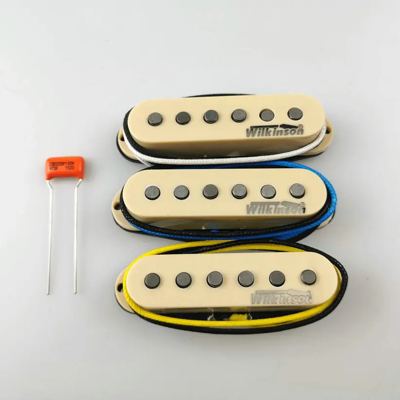 Wilkinson WVS Ainico5 Single coil 60's style Electric Guitar Pickups Guitar Parts Apply to ST Guitar + Orange 473 100 capacitor