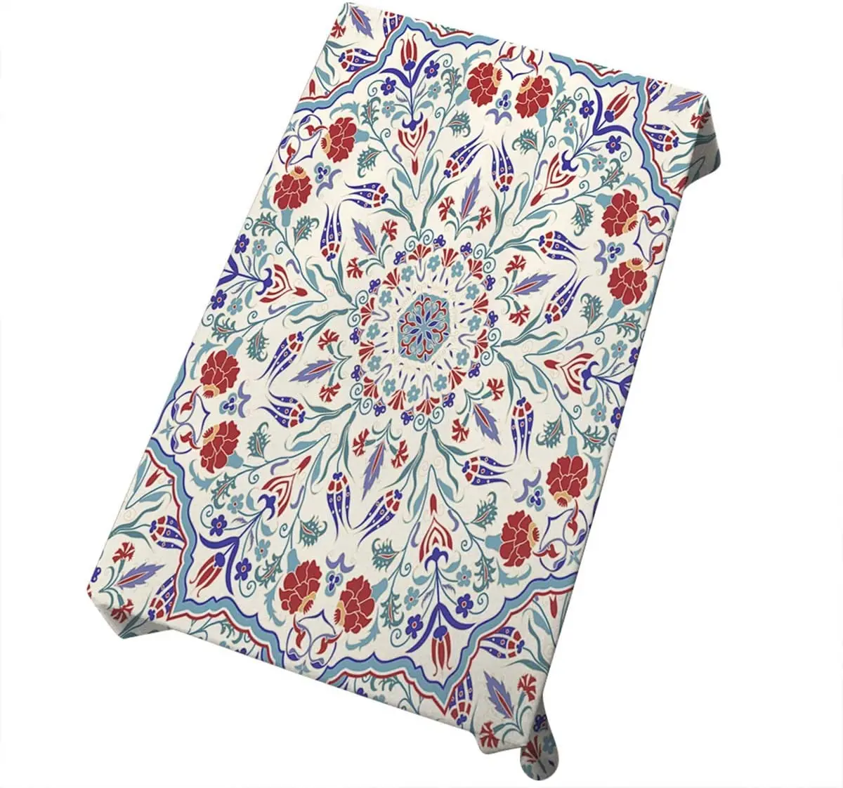 Seamless Colorful Pattern with Mandala in Turkish Style Decorative Dining Room Kitchen Rectangular Table Cover