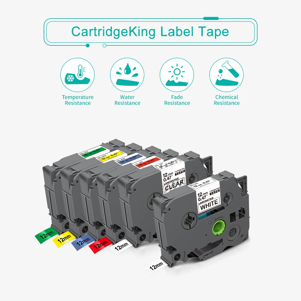 20PK 6mm 211 TZ-Laminated-Tape Compatible for Brother P-touch 211 Label Ribbon Black on White for Brother P-touch Label Printer