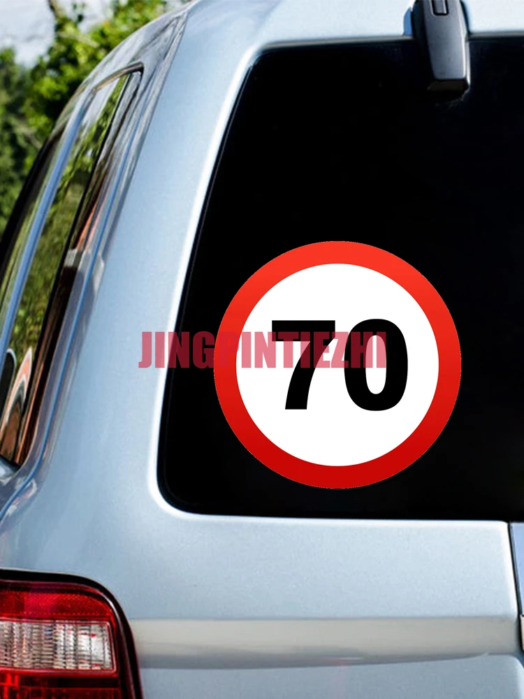 Creative Various Sizes Personality PVC Decal Speed Limit Sign 70 Waterproof Car Sticker on Motorcycle Laptop Decorative