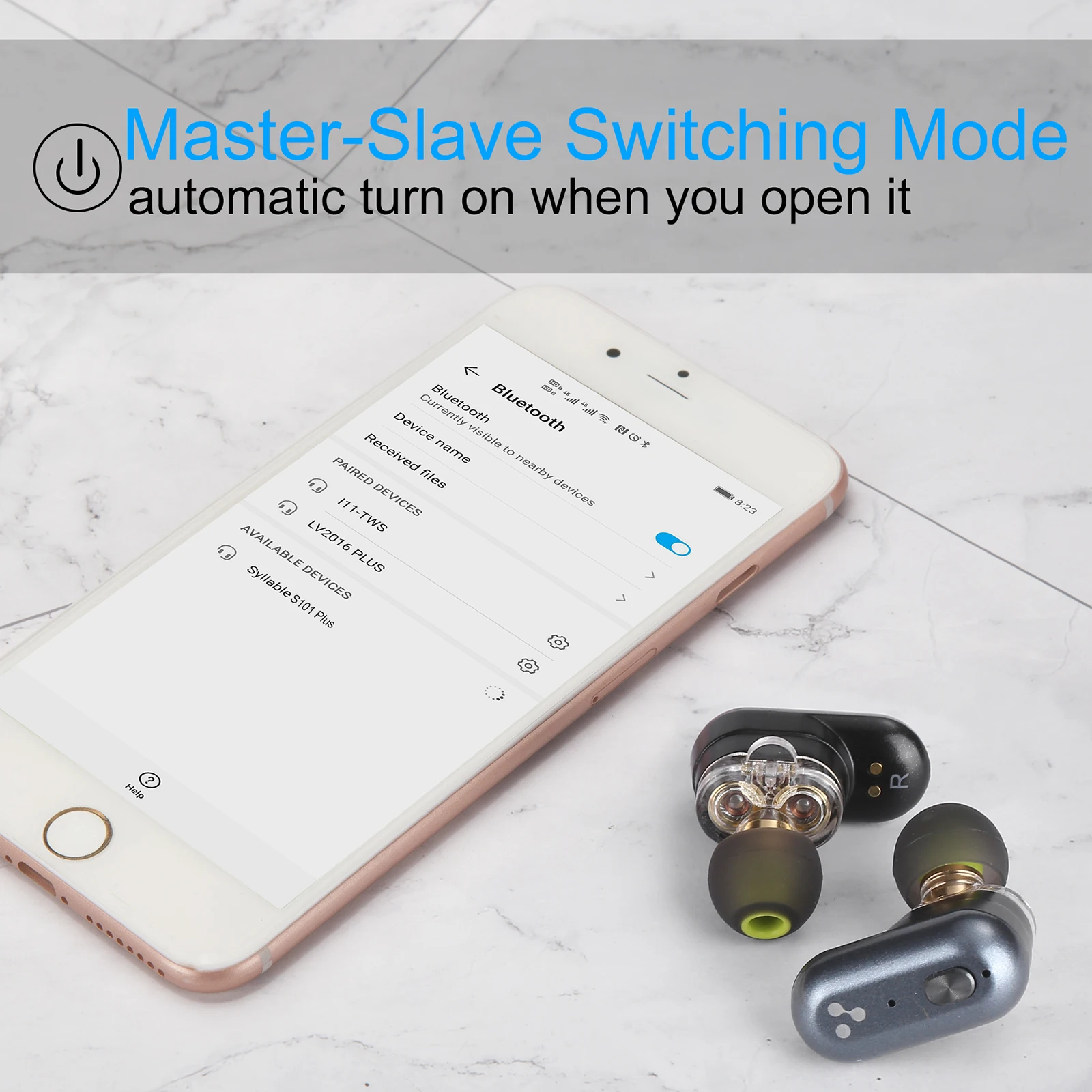 صوت 4 مكبرات صوت ، TWS ، مناسب لبلوتوث V5.2 من رقاقة qc3040 ، وضع تبديل الرقيق الرئيسي ، كابل من النوع C ، الأحدث