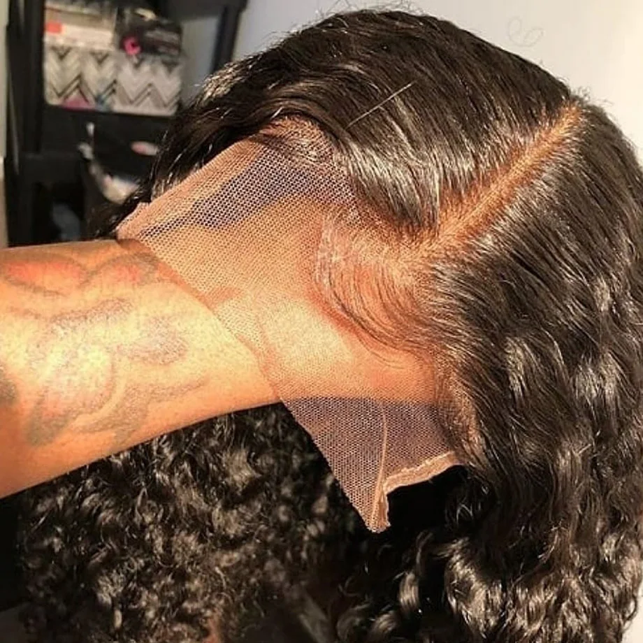 Deep Wave Hd Lace Closure Brazilian Transparent Frontal Human Hair Pre Plucked With Baby Hair 4x4 Curly water wave Lace Closure