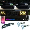 RGBW 멀티 컬러 LED 헤드 라이트 회로 보드 주변 조명, 2015-up Dodge Challenger DRL w/스마트 폰 원격 제어 2