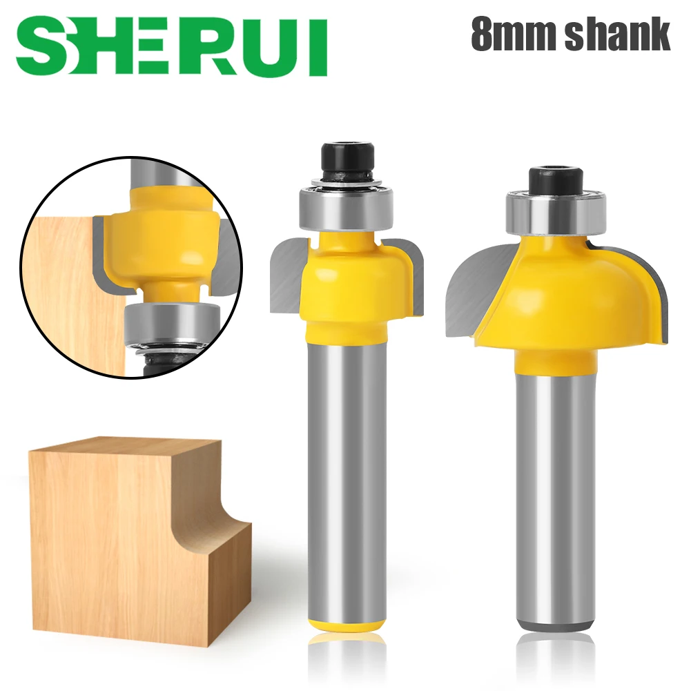 1pcs/set High Quality Cove Bit With Bearing 8mm shank Dovetail Router Bit Cutter wood working