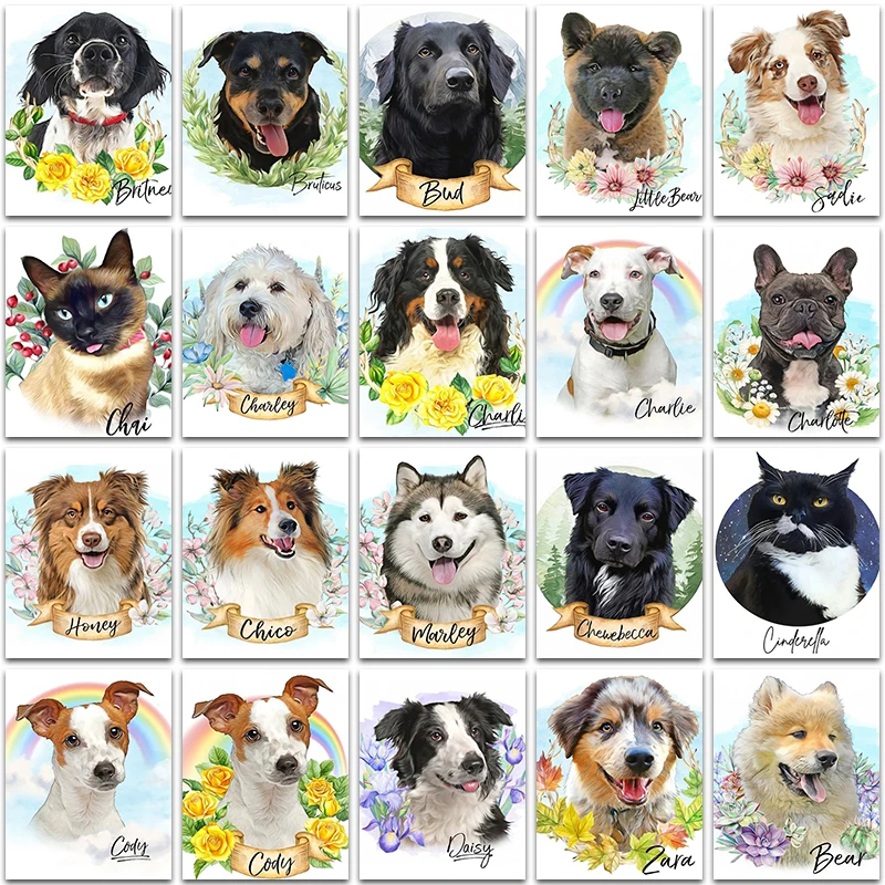 5D Diamond Painting Animals Dog Cat Puppy Cute Bulldog Shepherd Husky Kit Full Square&Round embroidery mosaic Cross stitch Gift