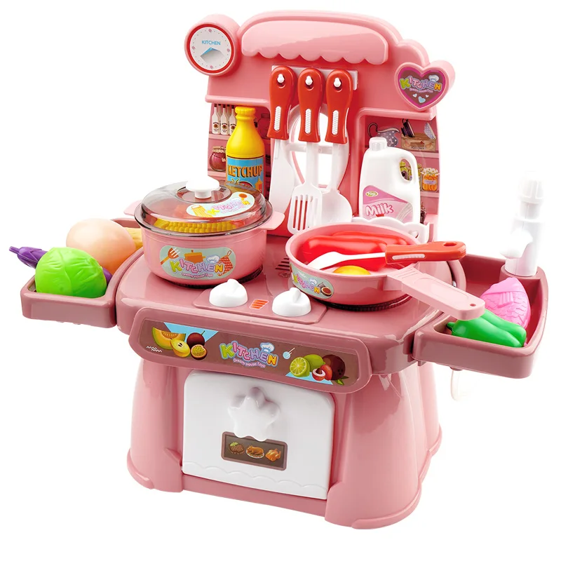 Jouets de cuisine Imitation Chef Light Music pour enfants, semblant de cuisiner, jeu de nourriture, ensemble de vaisselle, sûr, mignon, cadeau amusant pour fille, jeu Dean H