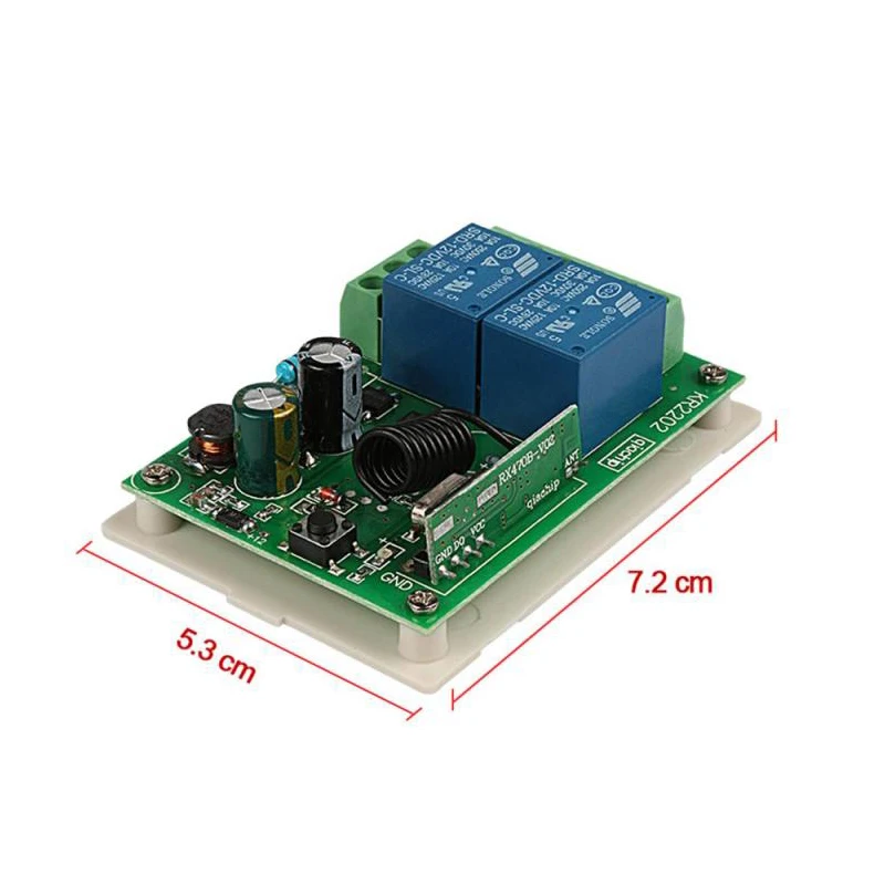 Qiachap-módulo receptor de relé RF, interruptor de Control remoto inalámbrico Universal para Control remoto de 433Mhz, 250 Mhz, 110V, 220V, 2 canales