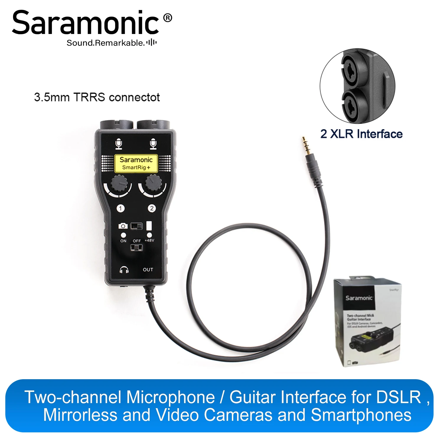 Professional Guitar Adapter Audio Recording Mixer with Dual Channel for Music Maker Compatable with iphone 7 ipad ipod Sumsung