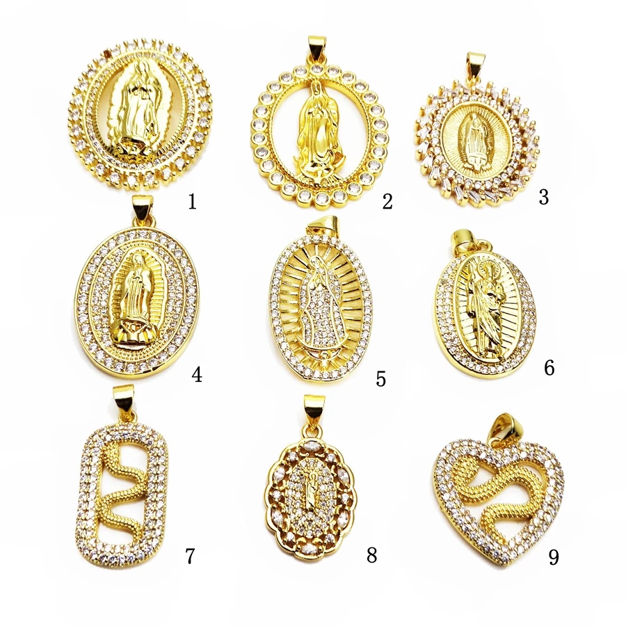 Fashion microscope Zircon Pendant Virgin Mary Pendant Snake pendant Pendant DIY jewelry accessories gift for friends