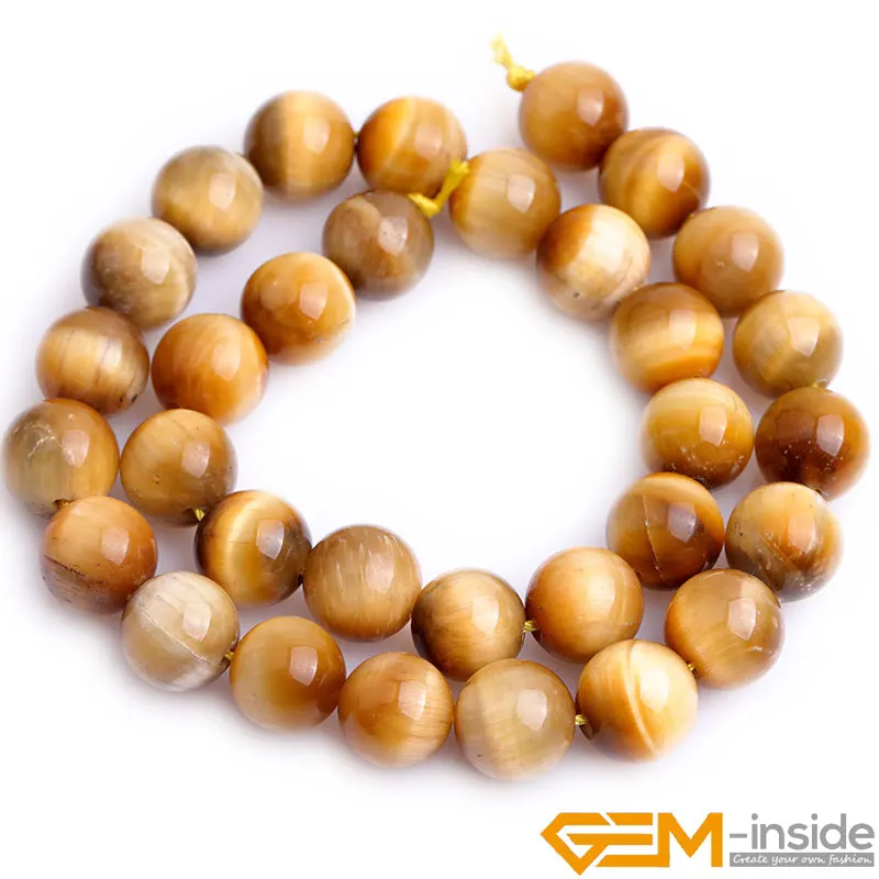 Natural Gold Tiger Eye Round Stone Beads For Jewelry Making Strand 15 Inches DIY Bracelet Necklace Loose 6/8mm