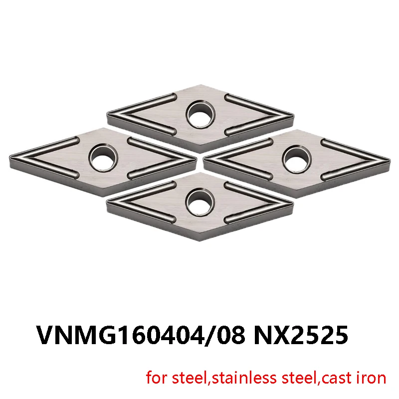 

Original Carbide Inserts VNMG160404 VNMG160408 NX2525 VNMG 160404 160408 for Steel Stainless Cast Iron CNC Lathe Tool