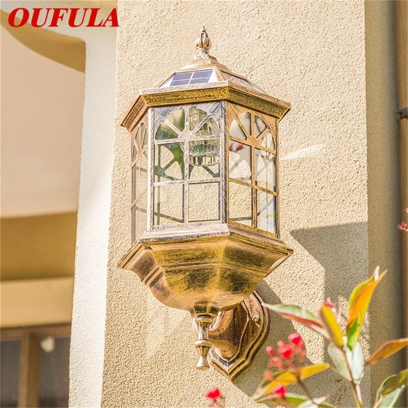 

OUFULA Outdoor Solar Retro Wall Light LED Waterproof Classical Sconces Lamp for Home Porch Decoration