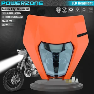 PowerZone-دراجة نارية مصباح LED ، مصباح أمامي ، مصباح أمامي ، سوبرموتو هدية ، KTM ، EXC ، SXF ، MX ، دراجة ترابية ، إندورو أعلى 6 مبيعات KTM LED Grimace - رقم 1