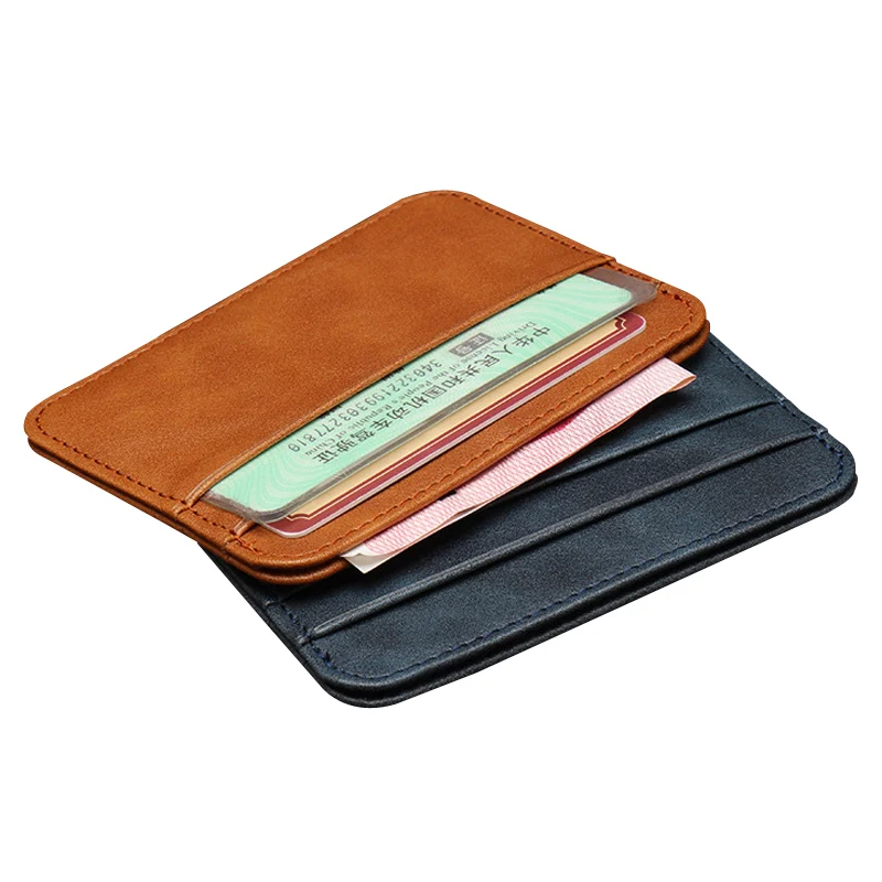 Anti RFID PU Leather Card Holder Men Thin Bank Credit Card Protection Wallet Slim ID Card Case Purse With Coin Pocket Women Bag