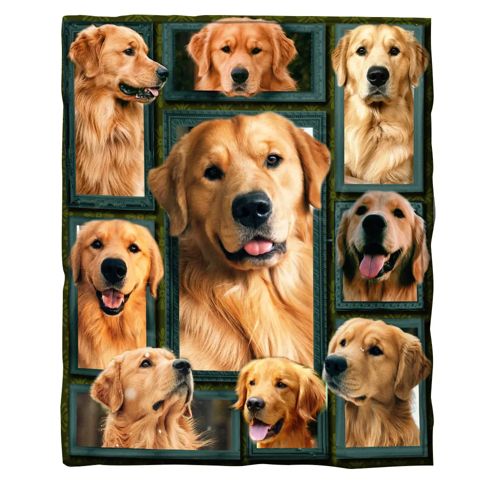 

Golden Retriever Fleece Blanket 3D full printed Wearable Blanket Adults/kids Fleece Blanket Sherpa Blanket Drop Shippng