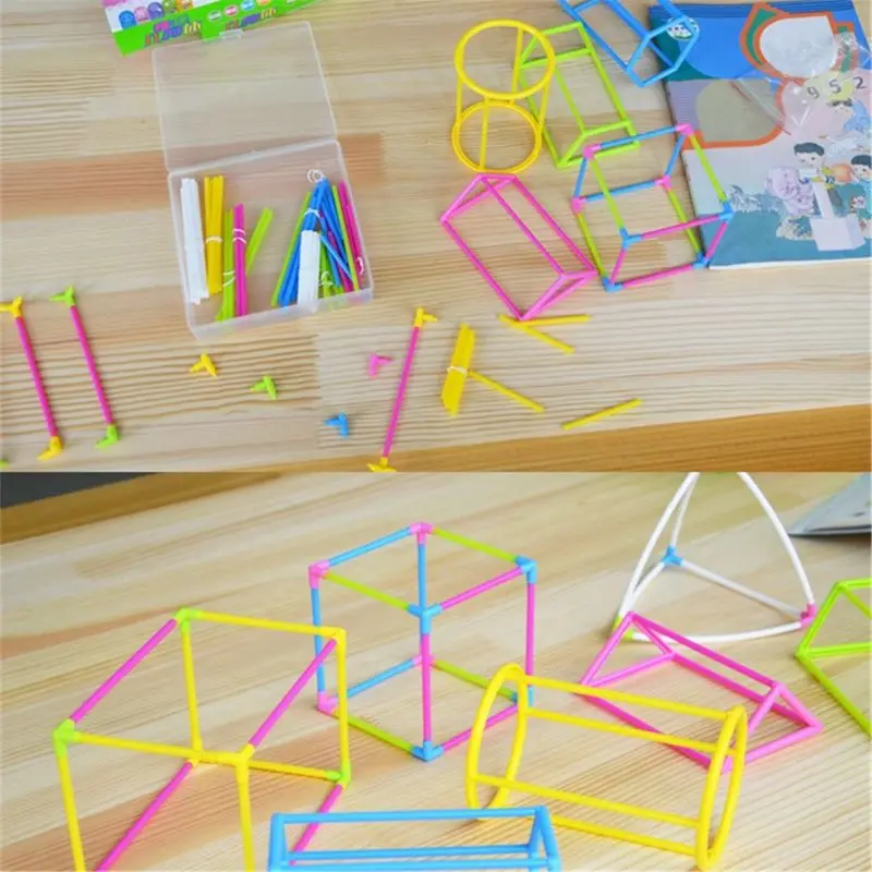 3D Geometric Shape Building Assemble Kit Kids Math Geometry Educational Toy Teaching Aids