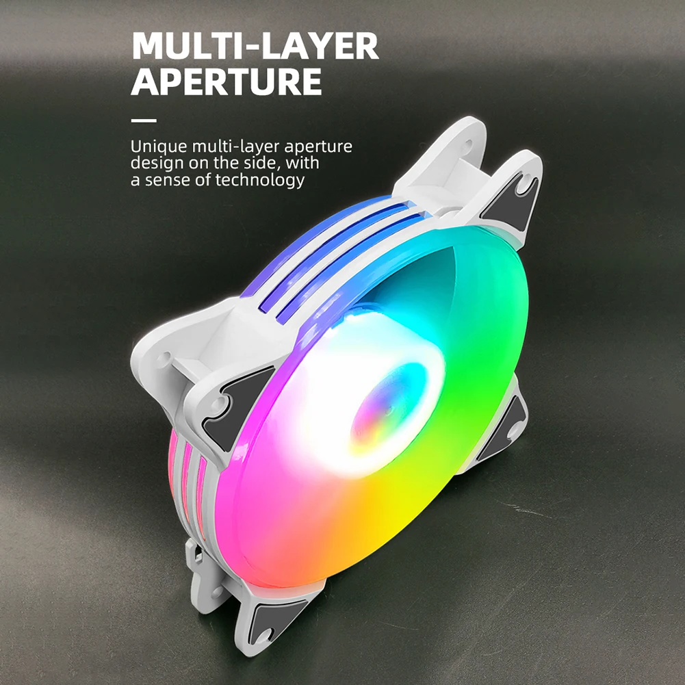 Coolmoon-ventilador de refrigeração para pc, 12cm, 5v, pwm, abordável, argb, dissipador de calor, para desktop, chassis, com controle rgb