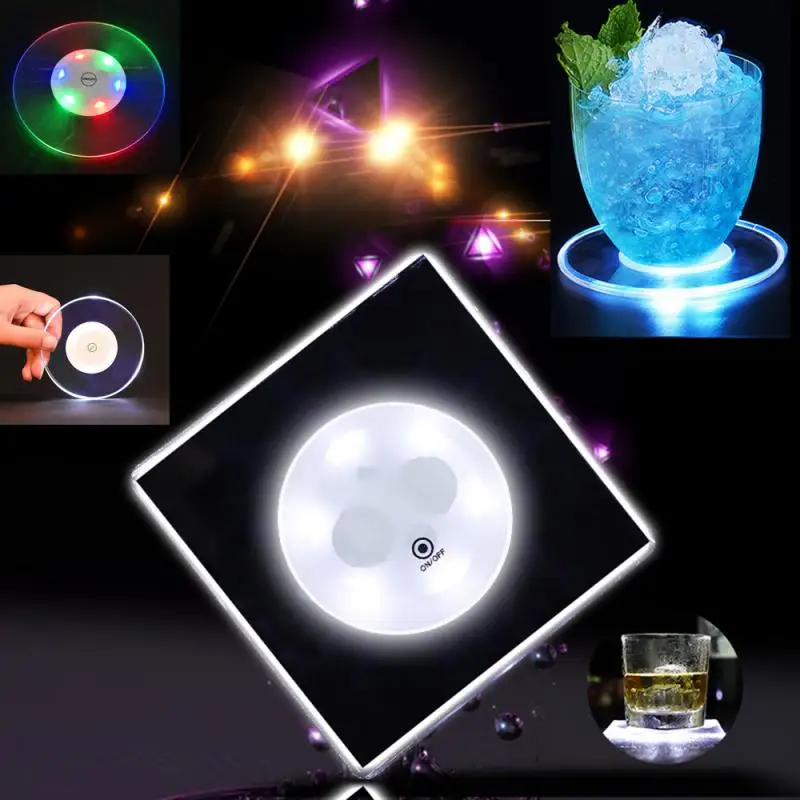 

Hookah Base Led Coaster Acrylic Shisha Drink Coasters Usb Charging Bar Beer Beverage Coaster F/Club Wedding KTVParty Decoration