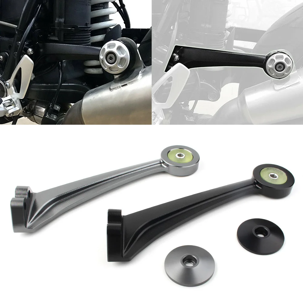 CNC Motorbike Exhaust Muffler Pipe Bracket Mount Holder for BMW R Nine T R9T 2014 2015 2016 2017 2018 Black/Titanium