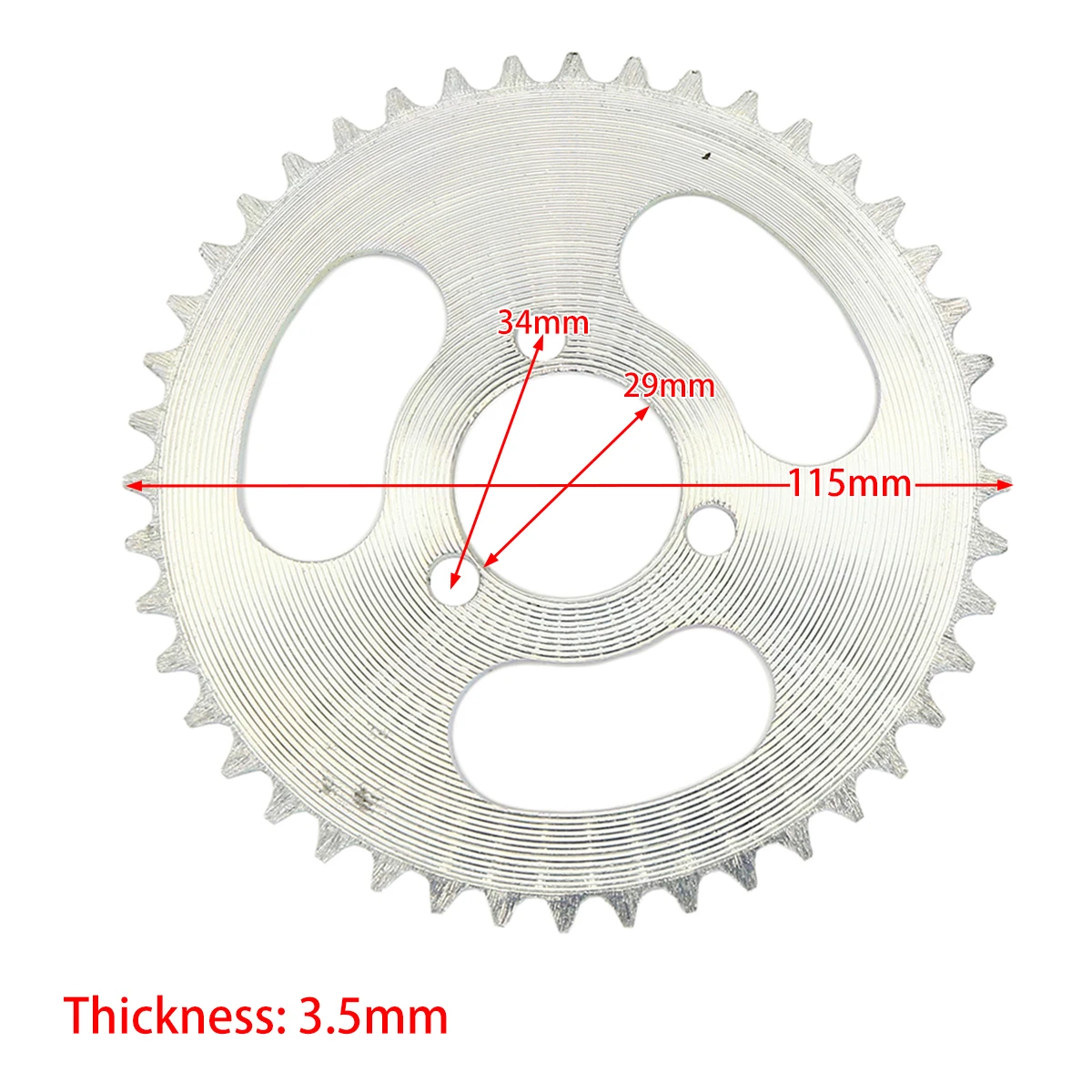 Piñón de patinete eléctrico T8F 44T, accesorio de repuesto trasero de 4 agujeros