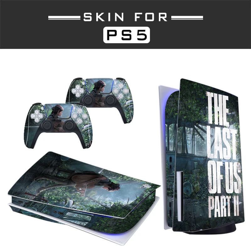 The Last of Us PS5 Edición de Disco estándar, pegatina de piel, cubierta de calcomanía para consola PlayStation 5 y 2 controladores PS5