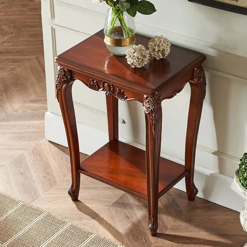 American Solid Wood Flower Stand Living Room Floor Flower Few Simple Carved Flower Stand Balcony Floor Flower Stand